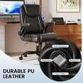 thumbnail image 5 of CloudRest Pro Office Chair, 400LBS Wide Seat Ergonomic Computer Desk Chair High Back Executive Leather Chair Adjustable Task Chair Lumbar Back, Black, 5 of 8