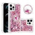 thumbnail image 1 of Funda para iPhone 12 PRO MAX con Brillo Líquido Flotante, Purpurina, Parachoques y Anillo Giratorio Soporte, 1 of 5