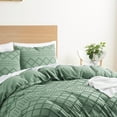 thumbnail image 5 of Nestl Boho 3 Piece Duvet Cover Set, Tufted Embroidery Double Brushed Duvet Cover with 2 Pillow Shams- Green, 5 of 8