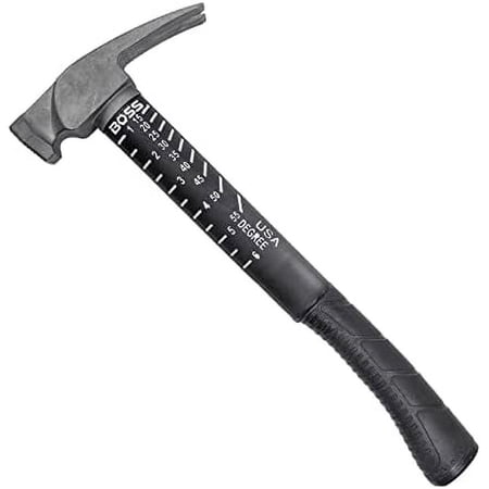 Boss Hammer BH14TIPFS 14 oz. Fiberglass Handle Smooth Face Titanium Hybrid Hammer