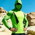 thumbnail image 5 of JPVDPA Workout Tops for Men UPF 50+ Sun Protection Hoodie Shirts Outdoor UV Hiking Running Shirt Long Sleeve Quick Dry Rash Guard Swim Shirts Yellow Green L, 5 of 6