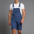 thumbnail image 4 of QSAWXQZ Men's Denim Short Overalls with Pockets Cargo Jean Shorts Jumpsuit Work Bibs Coveralls for Summer 2XL, 4 of 7