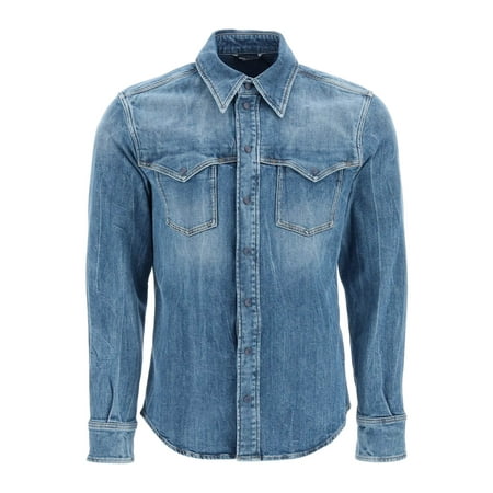 

Dolce & gabbana western shirt in stretch denim