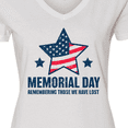 thumbnail image 4 of Inktastic Memorial Day Grunge Remembering Those We Have Lost Women's V-Neck T-Shirt, 4 of 5