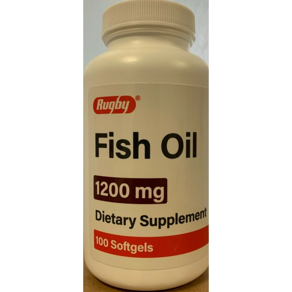 Fish Oil 1200mg Softgels 100count. 1Pack Rugby