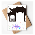 thumbnail image 1 of Culture Outline Illustration Pattern Welcome Back Greeting Cards Envelopes Blank, 1 of 3