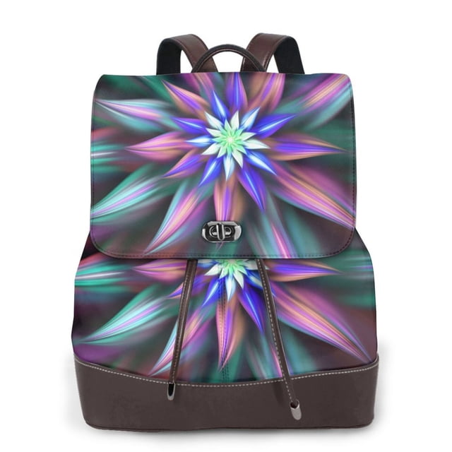 Fotbe Colored Abstract Mochila Bolso con Estampado para Mujer, Mochila Antirrobo de Nylon Impermeable, Bolsa Ligera de Hombro