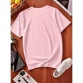 thumbnail image 2 of Welcome Back to School" Girls' Pink T-Shirt - Casual & Comfortable Cotton Round Neck Tee with Apple, Pencil, and Star Print, Perfect for Summer, 2 of 7