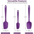 thumbnail image 2 of U-Taste 600°F High Heat Resistant Silicone Spatula Set of 3, BPA-Free Food Grade Kitchen Cooking Baking Mixing One Piece Seamless Flexible Rubber Scraper for Nonstick Cookware (Purple), 2 of 9
