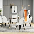 thumbnail image 2 of Andeworld Upholstered Dining Chairs Set of 2, Modern Armless Chairs for Kitchen, Dining Room Chairs, Living Room Accent Side Chairs Leisure Chair with Metal Legs White, 2 of 5
