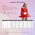 thumbnail image 7 of Aislor Women's Patent Leather French Maid Costume Long Sleeve Mini Apron Dress Anime Outfits Pink L, 7 of 7