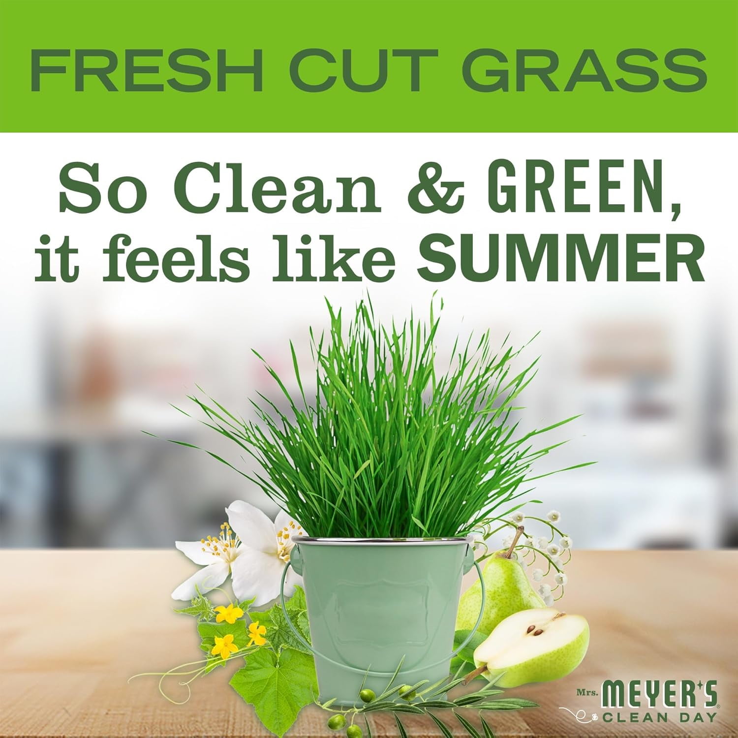 Mrs. Meyer’s Clean Day Fresh Cut Grass Variety, 2 Liquid Hand Soap 12.5 oz, 1 Liquid Dish Soap 16 oz