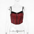 thumbnail image 5 of Gothic Punk Red Camis Women Streetwear Harajuku Spiderweb Patchwork Crop Tank Tops Emo Alternative Grunge Rave Outfits, 5 of 13