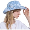 thumbnail image 2 of Women's Summer UV Protection Sun Hat Wide Brim Tie Dye Bucket Hat for Outdoor Beach Fishing Gardening, 2 of 7