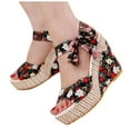 thumbnail image 3 of Moda mujer sólido verano señoras vendaje sandalias talón pendiente Casual playa zapatos Wmkox8yii  sa837, 3 of 9