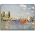 thumbnail image 1 of shiyou-Claude Monet Art Mural sur Toile Bateaux Rouges Affiches - Art Impressionniste Peinture de Paysage Naturel Style Français Décoration Murale Adaptée pour Chambre Salon Bureau Décoration Murale Cool Non Encadrée (12x16 Po), 1 of 4