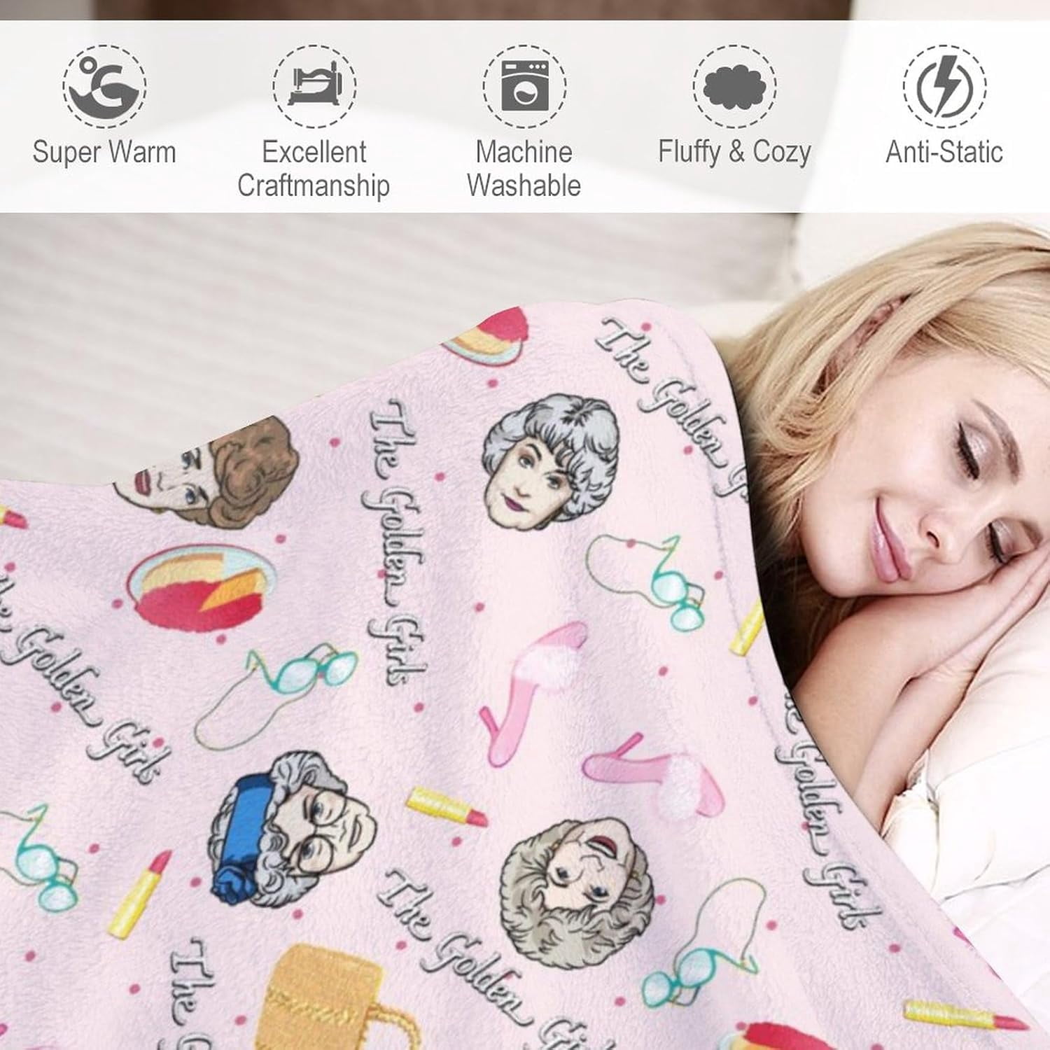 Goldengirls Blanket for Women Gifts Cozy Throw Blankets Lightweight Golden Girls Merchandise for Couch Bed Sofa Car Home Decor