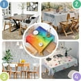 thumbnail image 4 of Rainbow Tie Dye Ink Pattern Square Tablecloth,Waterproof Square Table Cover,Wipeable Spillproof Washable Table Cover for Home Kitchen Party Decor 42"X42"(107x107cm), 4 of 6