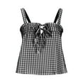 thumbnail image 3 of tarylea Womens Tank Tops Square Neck Sleeveless Plaid Camisoles Summer Cute Backless Vest Shirt, 3 of 5