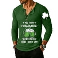 thumbnail image 2 of Men's Outdoor Vintage Button Long Sleeve Fashion Sports T-shirt Dark Green H 3XL, 2 of 5