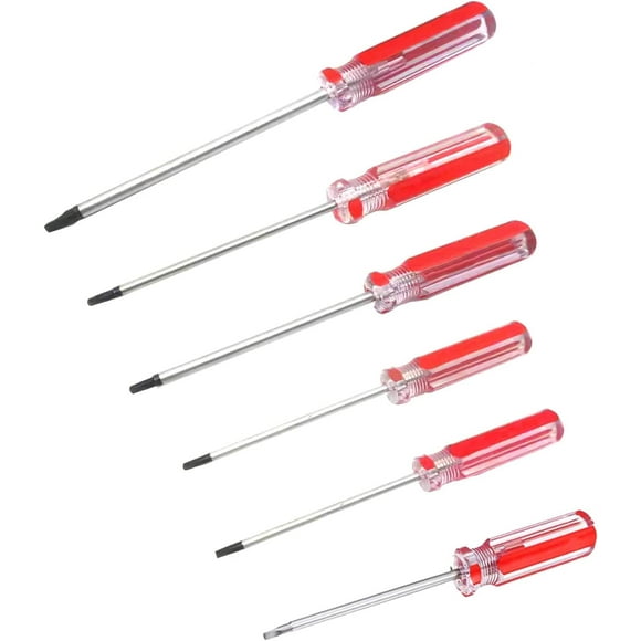 EcoNesxp 8/2 Red 2mm 6-piece plastic handle triangle head screwdriver set Magnetic pointed Y-shaped triangle head screwdriver set 7/3 0/2 Silver