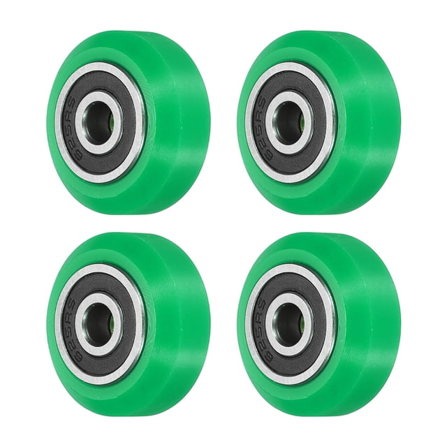 4 Pcs Roue d'Imprimante 3D avec Roulement Linéaire 625RS, Roue à Poulie en Plastique pour Imprimante 17D, Vert