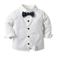 thumbnail image 5 of XBASW Baby Toddler Boys 3PCS Gentleman Set Kids Dress Shirt with Bowtie + Suspender Pants Boys Spring Fall Formal Outfit 6M-6Y, 5 of 7