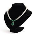 thumbnail image 2 of 1pc Bust Plastic Covered with Velvet Necklace Display Stands Black 18x19x17cm, 2 of 4