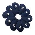 thumbnail image 1 of Greeniant 10 piezas de neopreno duradero Golf Iron Club Cue Head Protect Cover con número de letra (azul) Golf Greeniant OD004262-00, 1 of 6