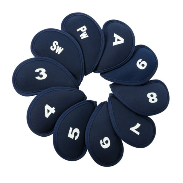 Greeniant 10 piezas de neopreno duradero Golf Iron Club Cue Head Protect Cover con número de letra (azul) Golf Greeniant OD004262-00