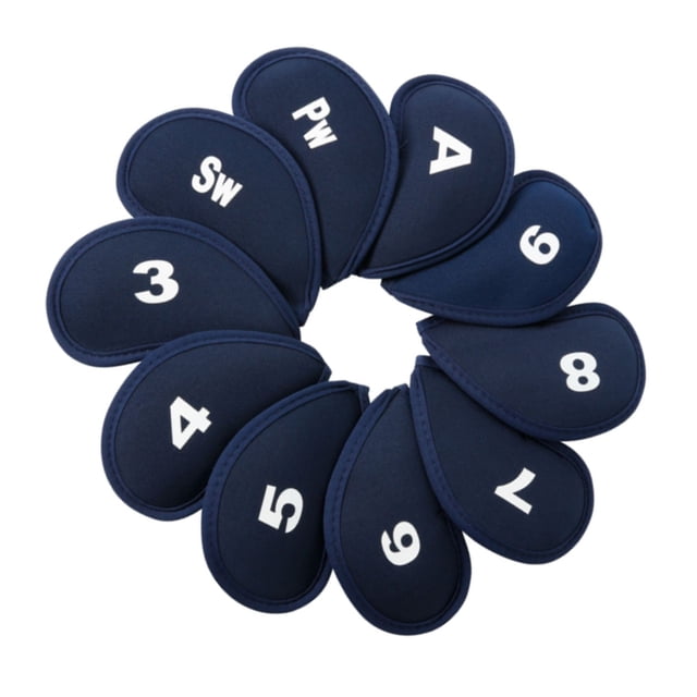 Greeniant 10 piezas de neopreno duradero Golf Iron Club Cue Head Protect Cover con número de letra (azul) Golf Greeniant OD004262-00