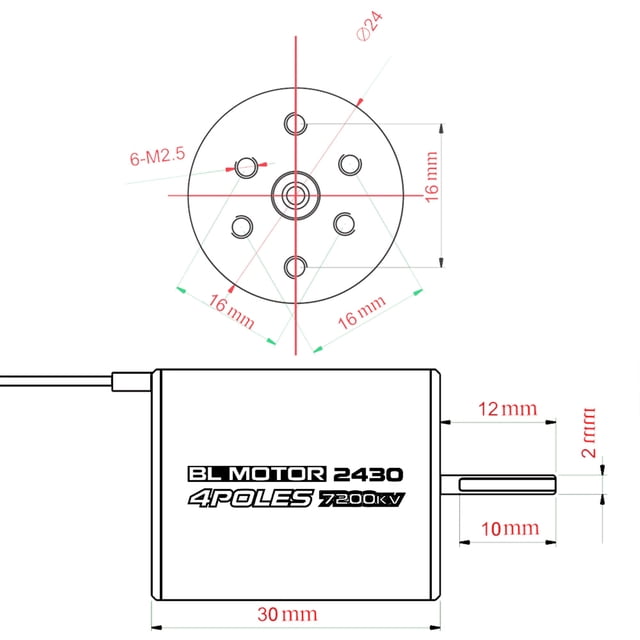 Moda 2430 7200kV 4p Sin Sensor de Sin Escobillas Con 25 A Esc Sen Escobillas Controlador de Velocidad Eléctrica Para 1/16 1/18 RC Chuck