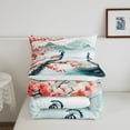 thumbnail image 5 of Peacock Bedding Comforter Sets Twin,Japanese Comforter Set Cherry Blossom Bedding Set Teen Women,Watercolor Mount Fuji Sakura Animal Quilt Duvet Aesthetics Room Decor 2 Pcs, 5 of 7