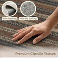 thumbnail image 6 of ODIKA 6'x9' Washable Area Rug Chindi Knit Striped Boho Vintage Stripe Bands Multi Banded Rag Flowing Dynamic for Queen Size Bedroom, Under Bed, Master Suite, Easy Care, Non-Shedding, 6 of 7