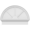thumbnail image 3 of Ekena Millwork 28"W x 20-3/4"H x 2-3/4"P Half Round 3 Spoke Architectural Grade PVC Combination Pediment, 3 of 7