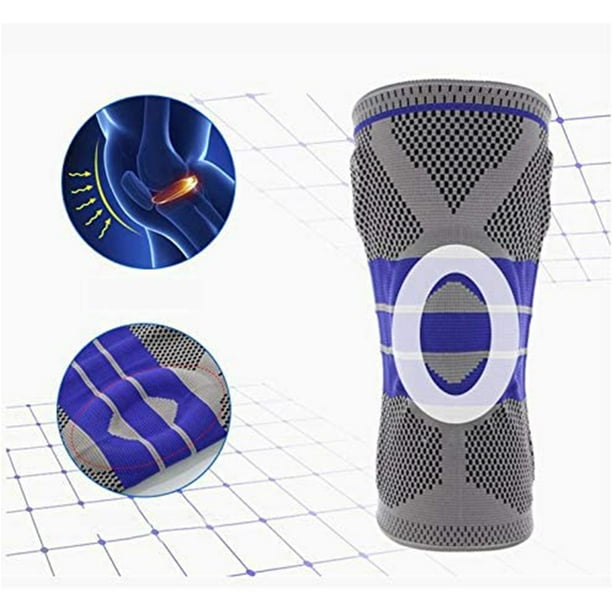 Rodillera profesional con soporte de compresión para rodillas con almohadillas de gel para rótula, rodilleras con resorte para correr, senderismo y deportes