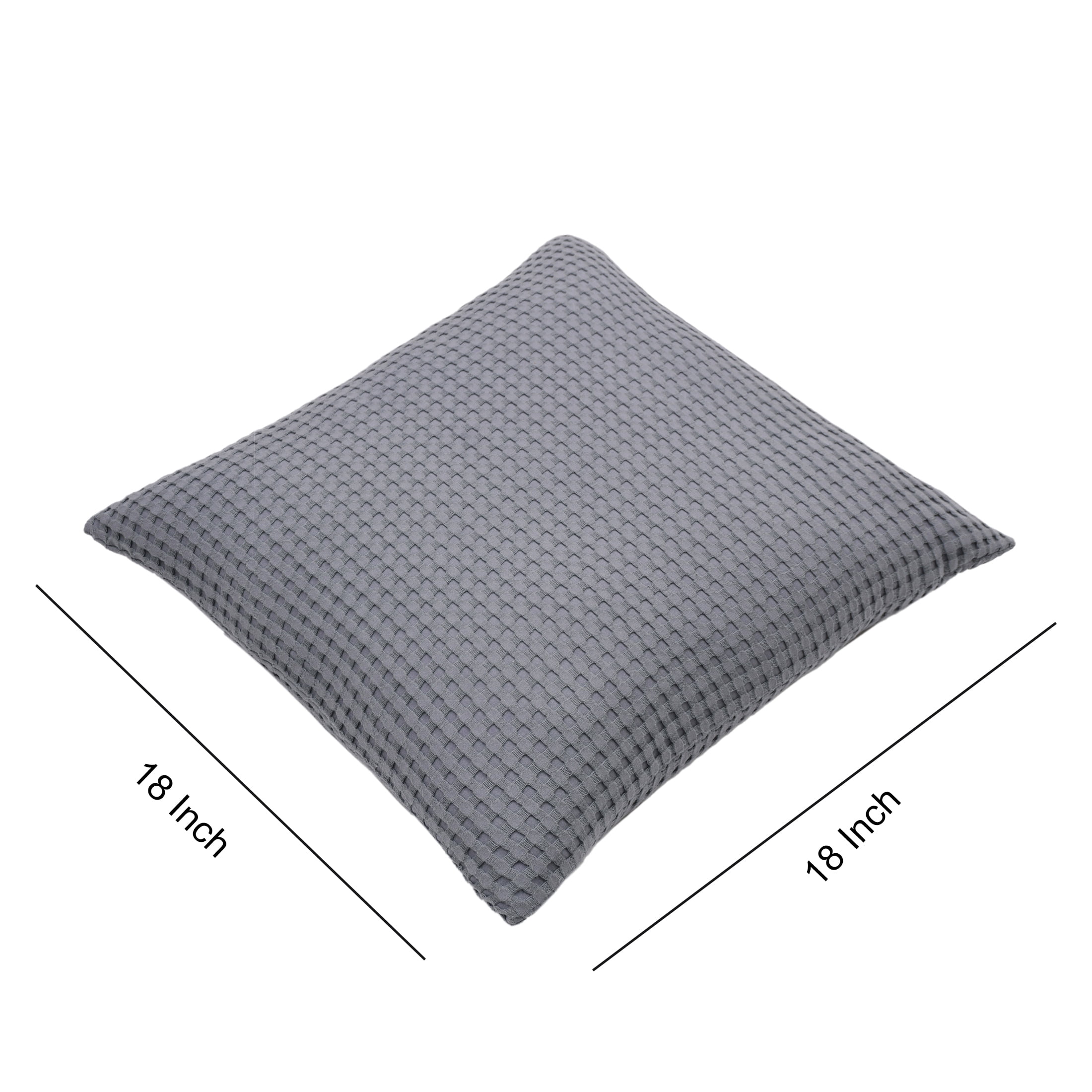 Mainstays Waffle Pillow Cover, 18" x 18", 2 pack, Soothing Grey