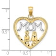 thumbnail image 3 of Auriga Fine Jewelry 14K Yellow Gold with Rhodium MOM Heart Charm (L- 0.95 inch, W- 0.82 inch) for Women, 3 of 6