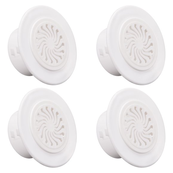 Uxcell 3.07" x 1.38" Round Vent Cover Adjustable Air Vent Cover ABS Plastic White 4pcs