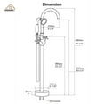 thumbnail image 3 of CASAINC Vintage 2-Handle Floor-Mount Buthtub Freestanding Roman Tub Faucet in Matte Black, 3 of 9