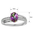 thumbnail image 5 of SuperJeweler 1 1/2 Carat Oval Shape Mystic Topaz and Diamond Ring In Sterling Silver For Women, 5 of 6