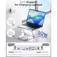 thumbnail image 3 of Laptop Stand for Desk with Wireless Charging Station, Foldable Aluminum Stand for iPhone/iWatch/AirPods, 30W USB-C Charging for All Laptop, Magnetic MagSafe Compatible, Non-Slip Base, with  Adapter, 3 of 8