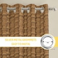 thumbnail image 6 of Vintage Rattan Kitchen Curtains Window Panels, Minimalist Abstract Wicker Texture Brown Insulated Window Treatment Curtain, Grommet Curtains for Bedroom/Living Room/Bathroom, 2 Piece 52"Wx72"L, 6 of 8