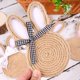 thumbnail image 2 of Posavasos de conejito hechos a mano, práctico protector de mesa con envoltura de cuerda de yute, base de madera natural, bonita decoración de granja de Pascua, regalo listo, fácil de limpiar, 2 of 8