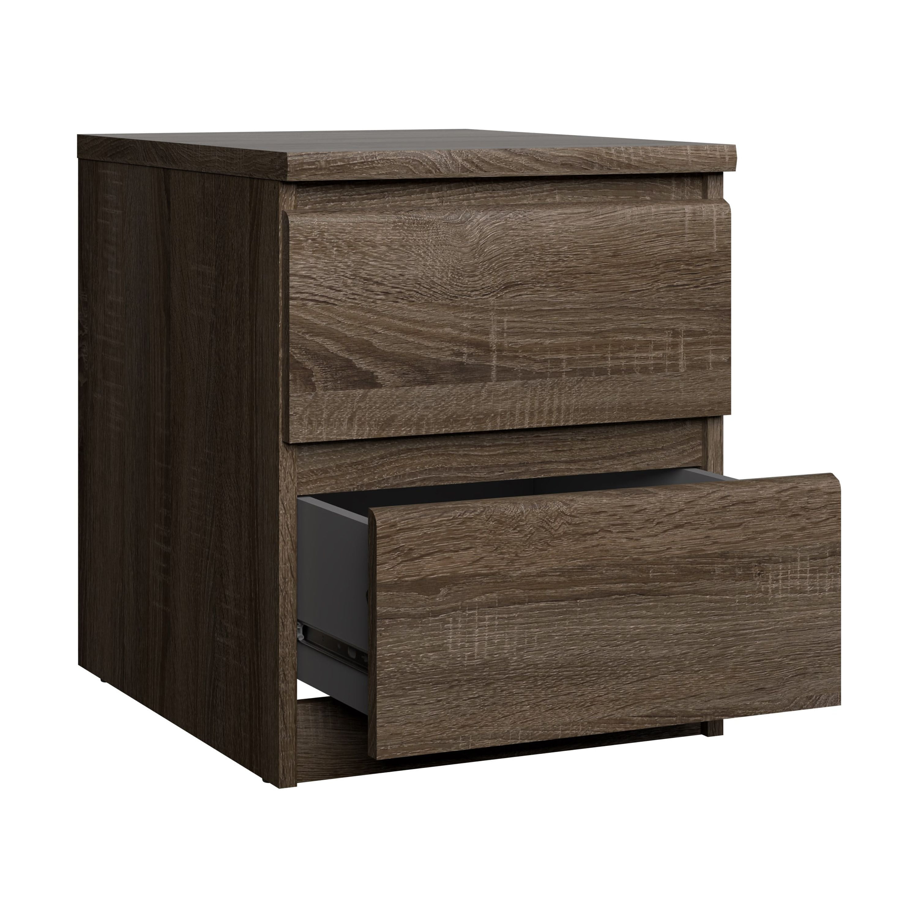 Tvilum Scottsdale 2 Drawer Bedroom Nightstand for Adults, Truffle Oak