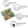 thumbnail image 4 of SHERONV   Pineapple Decorative Throw Pillow Cover Case,Tropical Palm Leaves and Flowers   Outdoor Pillow Cases Square Standard Cushion Covers for Sofa Couch Bed   Gold Green 12x12in, 4 of 5