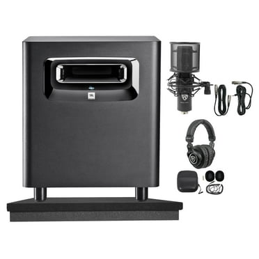 JBL LSR310S 10" 200w Powered Subwoofer Ported Studio Sub Mic Headphones Riser