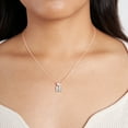 thumbnail image 2 of Lab Diamond Dangling Pendant Necklace For Women | 6 Carat IGI Certified Cushion Shape | Carina Two Stone Lab Diamond Pendant In 14K Rose Gold | FG-VS1-VS2 Quality | Friendly Diamonds, 2 of 6
