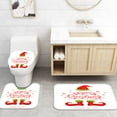 thumbnail image 4 of Lalilo 4 Pcs Red White Green Shower Curtain Sets with Rugs for Bathroom Decor,Red and Shoes Elf Bathroom Curtain Set with Mats, 4 of 6