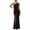 Black, variant on Womens One Shoulder Maxi Dress Sleeveless Ruched Waist High Slit Form Fitting Solid Color Evening Gown Elegant Bodycon Long Dress Formal Events Parties